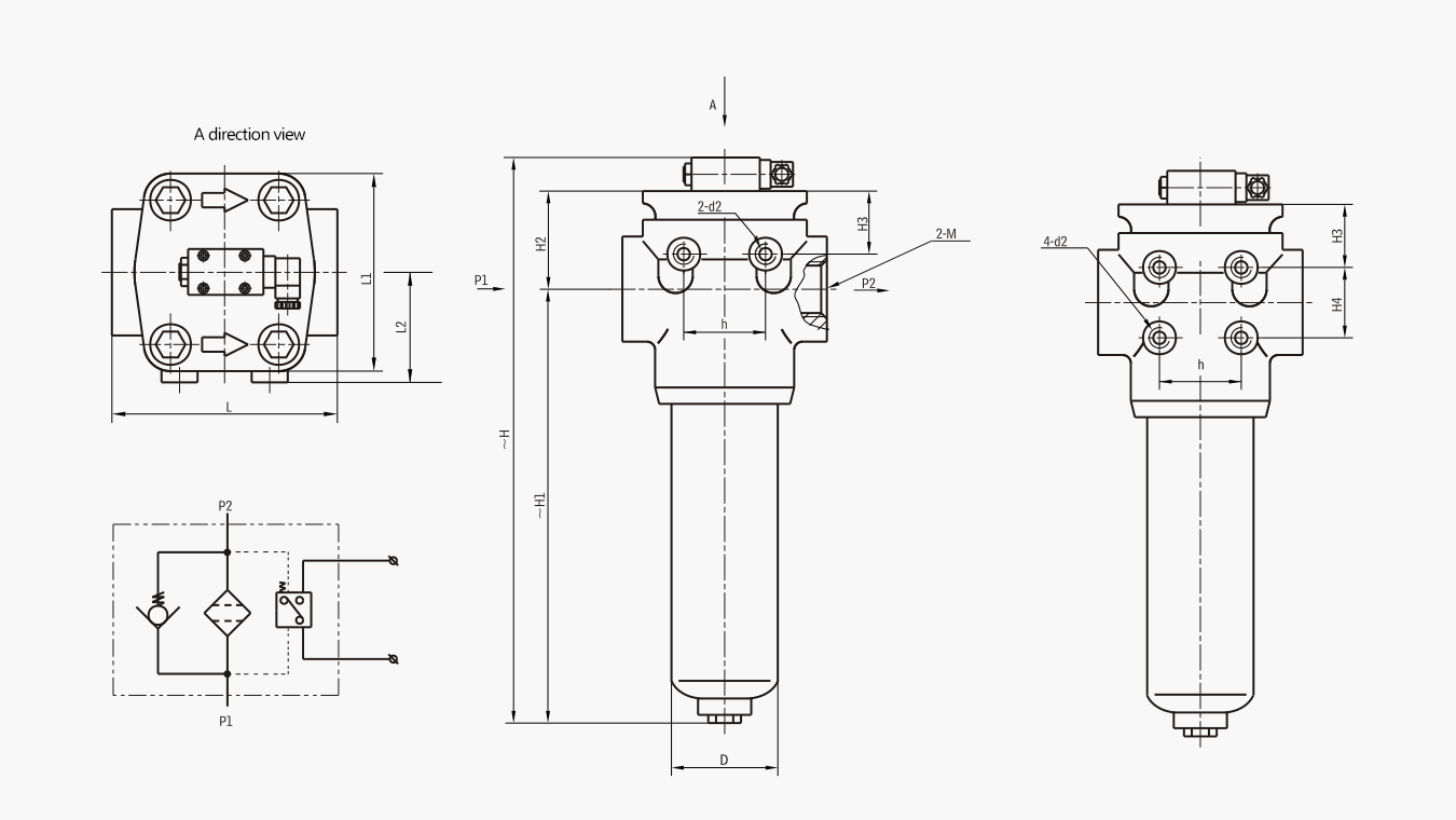 PLF Series Pressure Line Filter​ Schematic