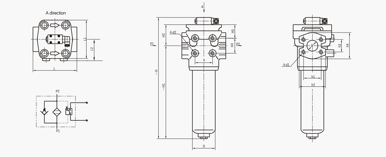 PLF Series Pressure Line Filter​ Schematic1