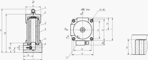 ZU-H, QU-H High Pressure Line Filter Series​ Schematic 4